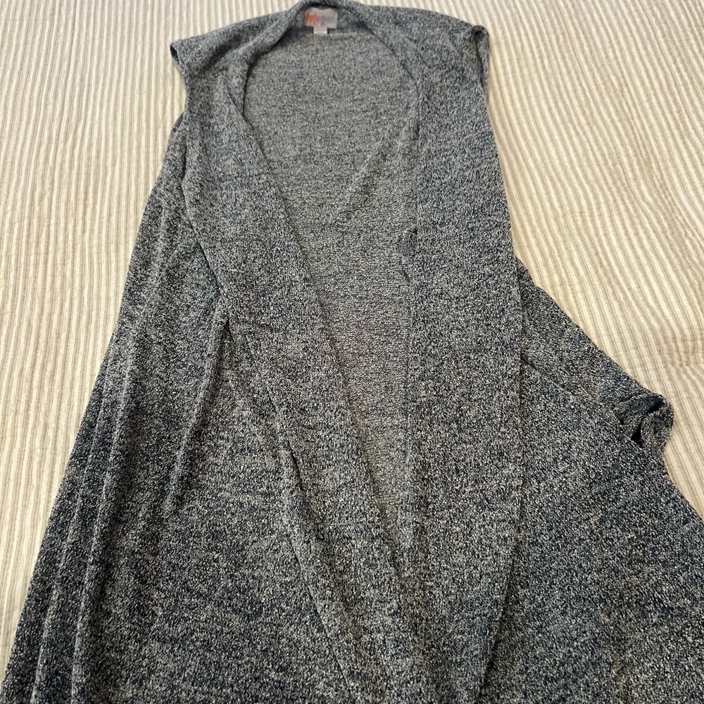 LulaRoe Joy vest - blue and white Size XL